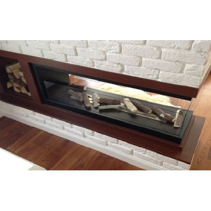 InFire - Corner BIO fireplace 100x50 cm 3kW bifacial