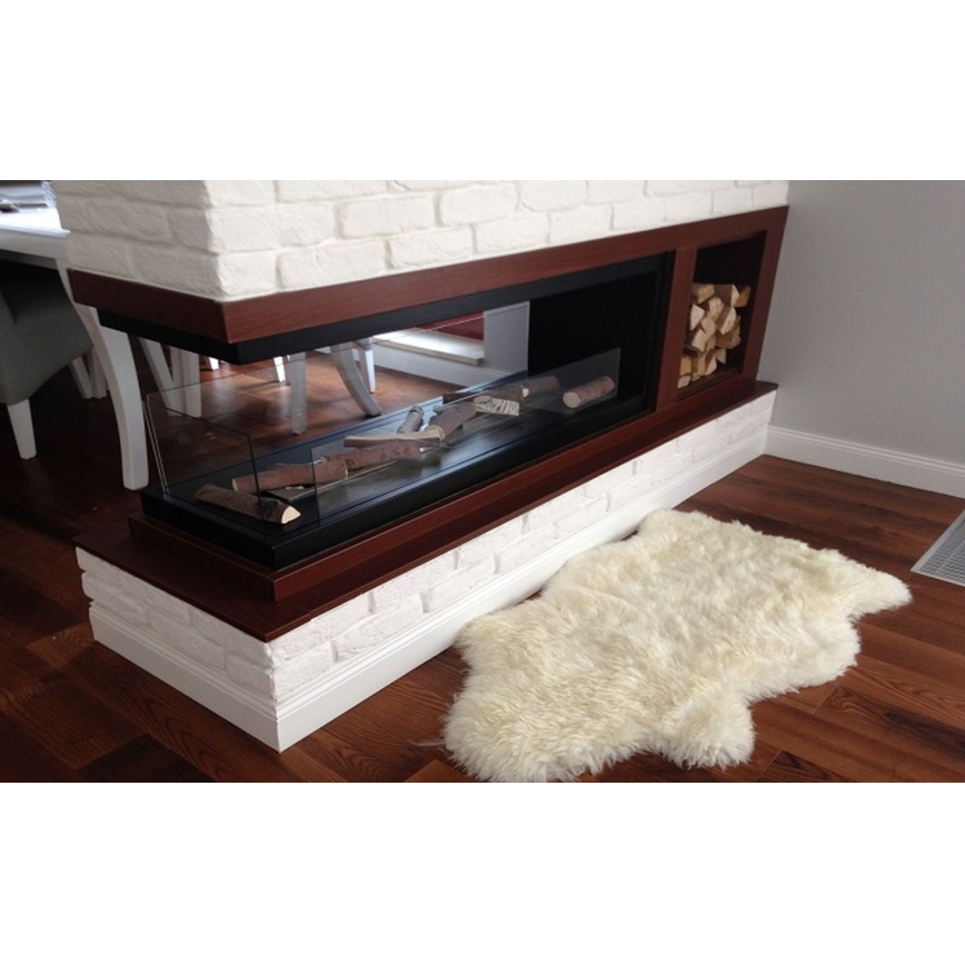 InFire - Corner BIO fireplace 100x50 cm 3kW bifacial