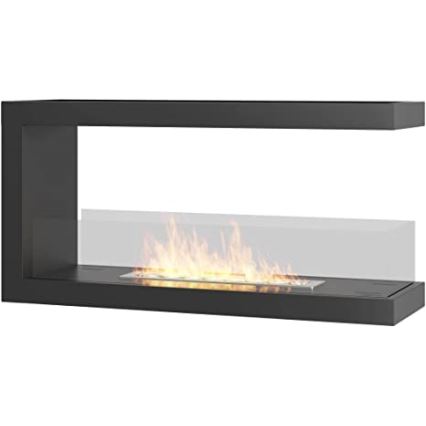 InFire - Corner BIO fireplace 100x50 cm 3kW bifacial