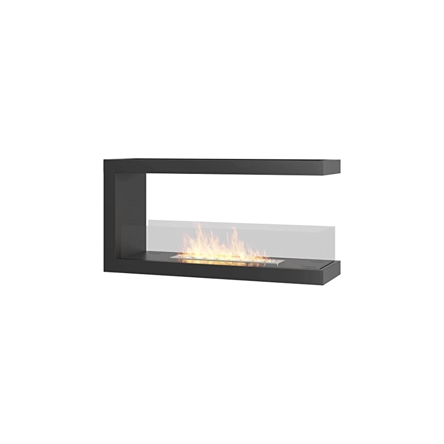 InFire - Corner BIO fireplace 100x50 cm 3kW bifacial