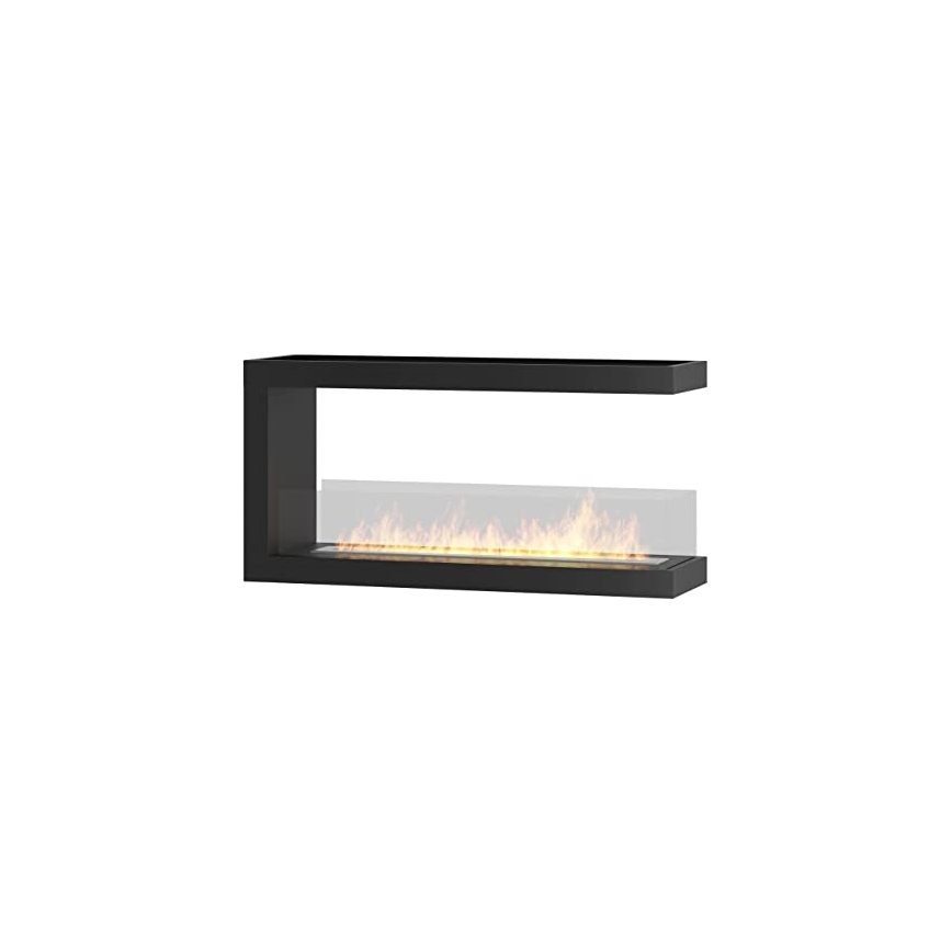 InFire - Corner BIO fireplace 100x50 cm 3kW bifacial