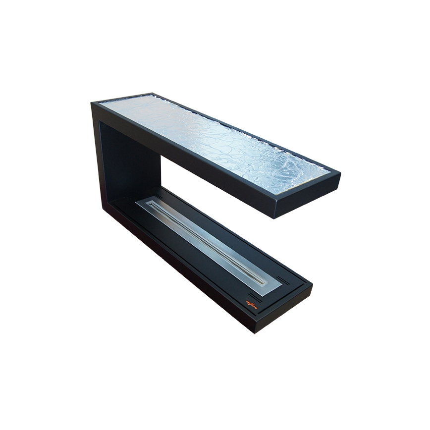InFire - Corner BIO fireplace 100x50 cm 3kW bifacial