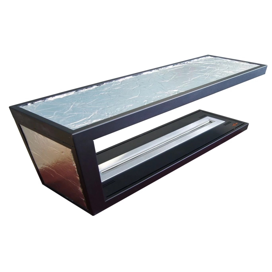 InFire - Corner BIO fireplace 100x50 cm 3kW bifacial