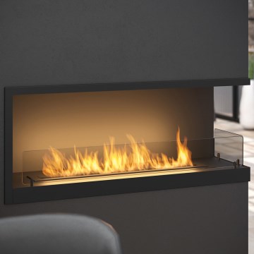 InFire - Corner BIO fireplace 110x45 cm 3kW black