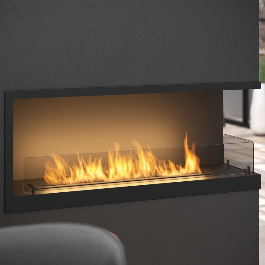 InFire - Corner BIO fireplace 110x45 cm 3kW black