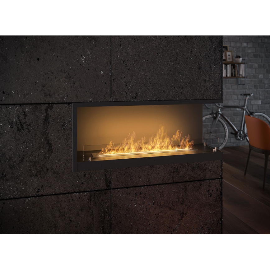 InFire - Corner BIO fireplace 110x45 cm 3kW black