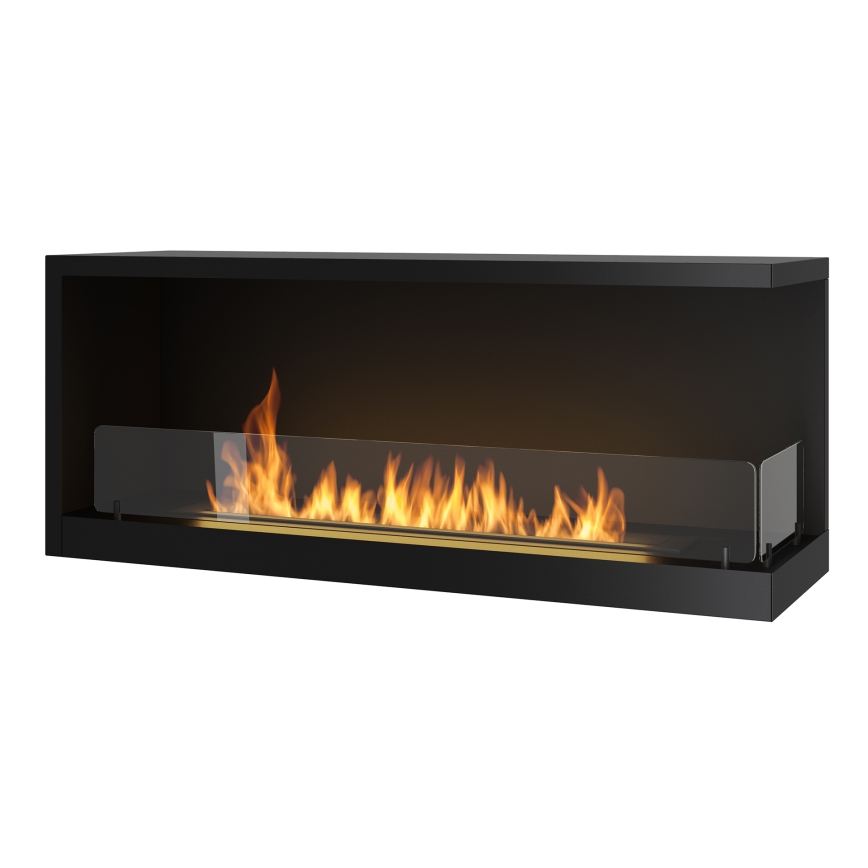 InFire - Corner BIO fireplace 110x45 cm 3kW black