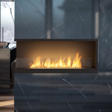 InFire - Corner BIO fireplace 110x45 cm 3kW black