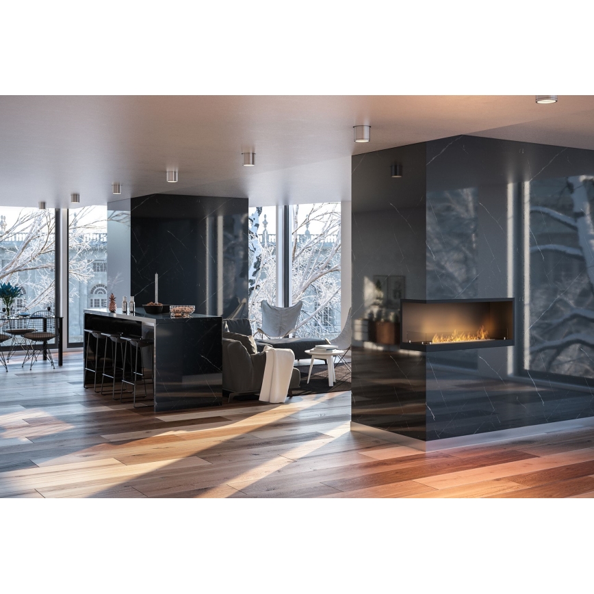 InFire - Corner BIO fireplace 110x45 cm 3kW black