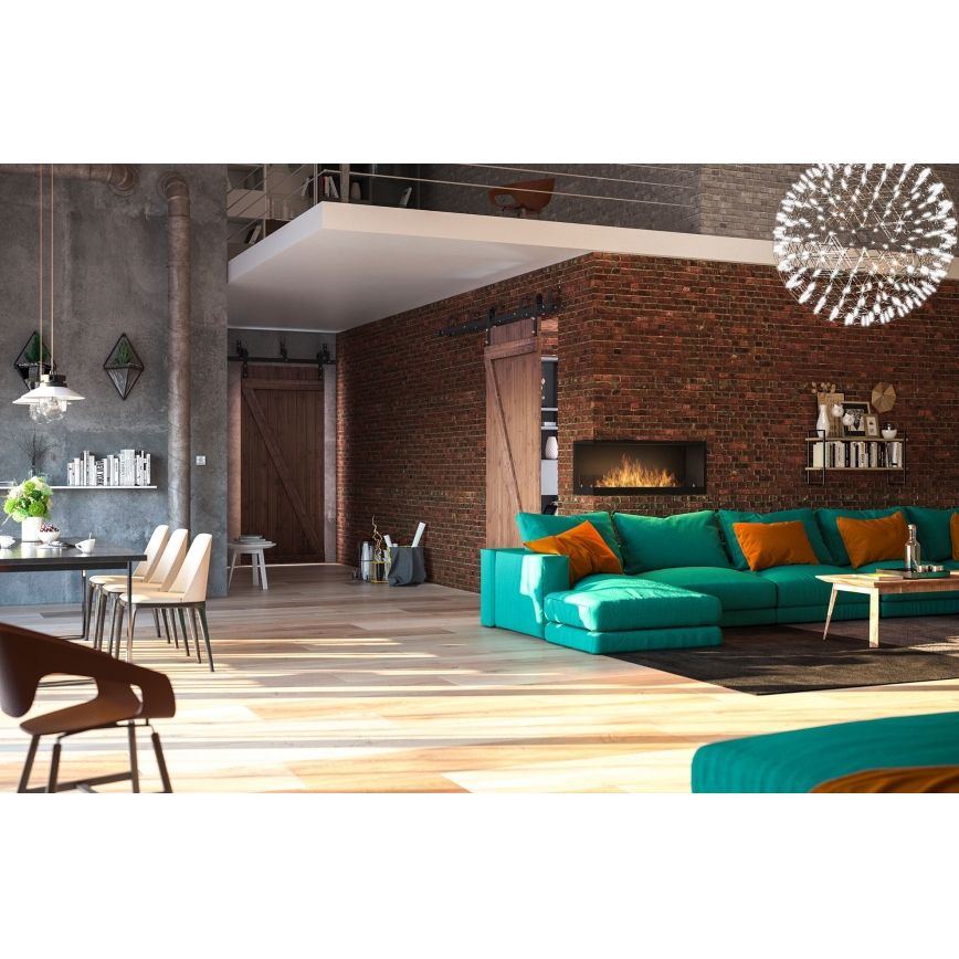 InFire - Corner BIO fireplace 110x45 cm 3kW black