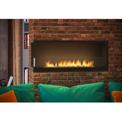 InFire - Corner BIO fireplace 110x45 cm 3kW black