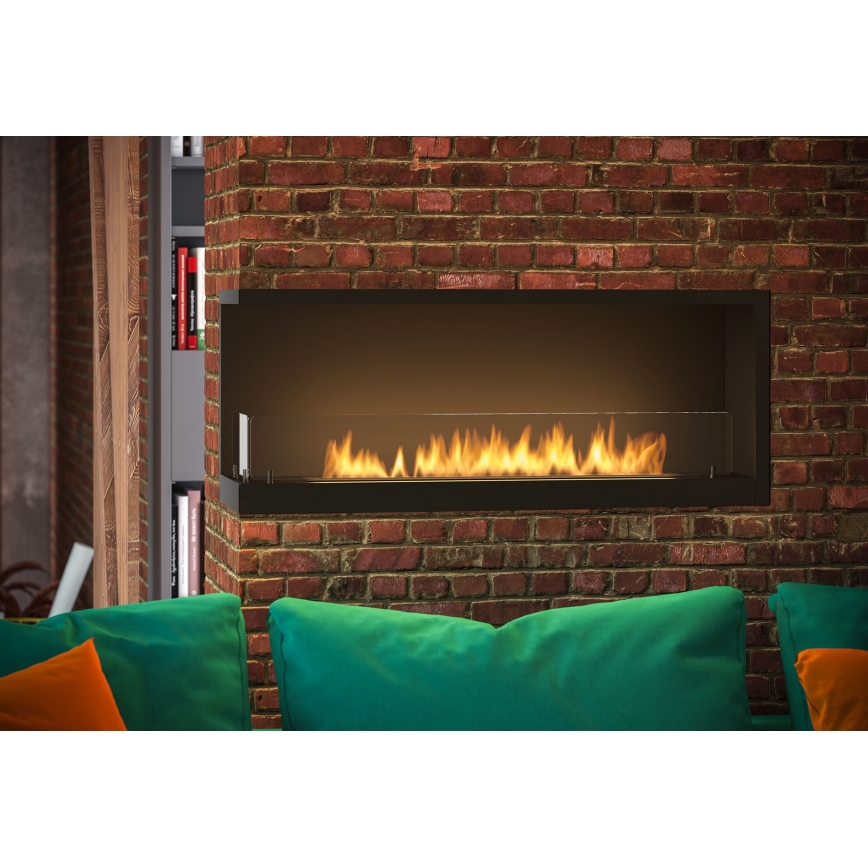 InFire - Corner BIO fireplace 110x45 cm 3kW black
