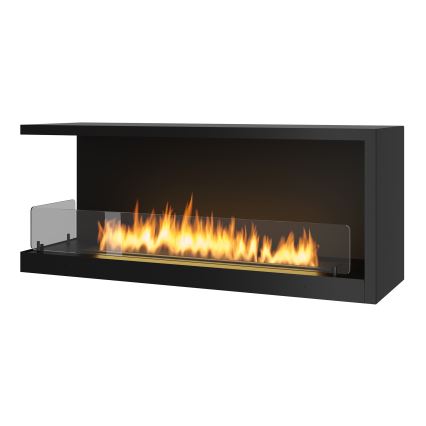 InFire - Corner BIO fireplace 110x45 cm 3kW black