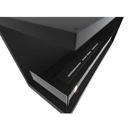 InFire - Corner BIO fireplace 110x45 cm 3kW black