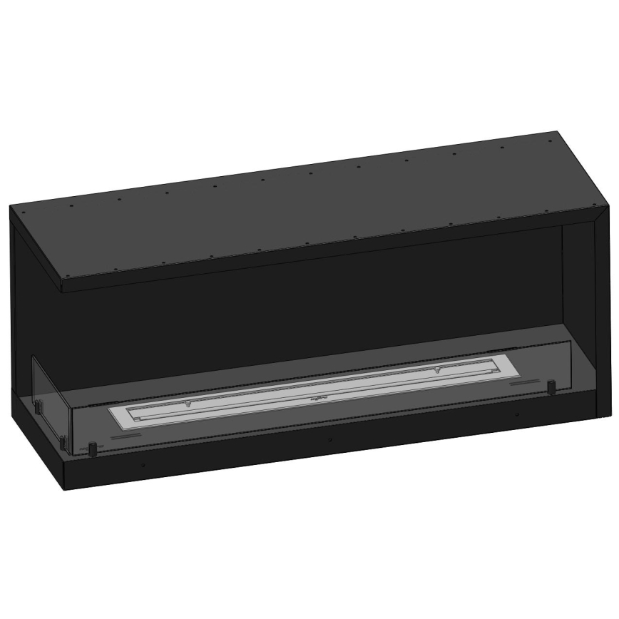 InFire - Corner BIO fireplace 110x45 cm 3kW black