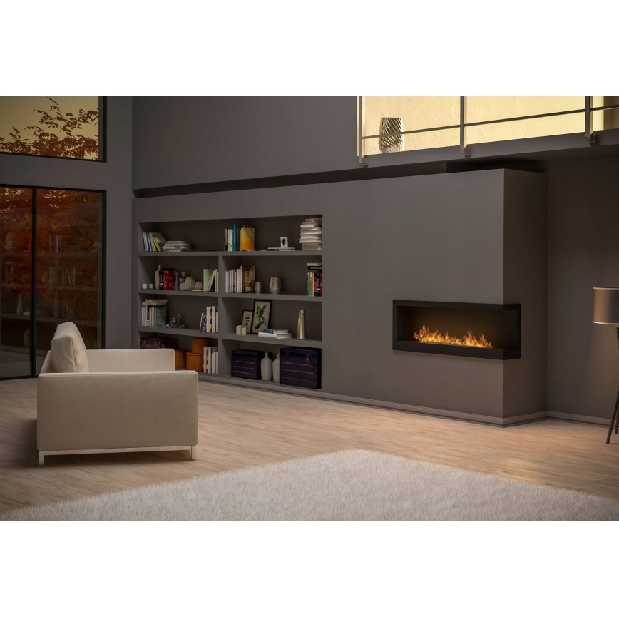 InFire - Corner BIO fireplace 45x120 cm 3kW black