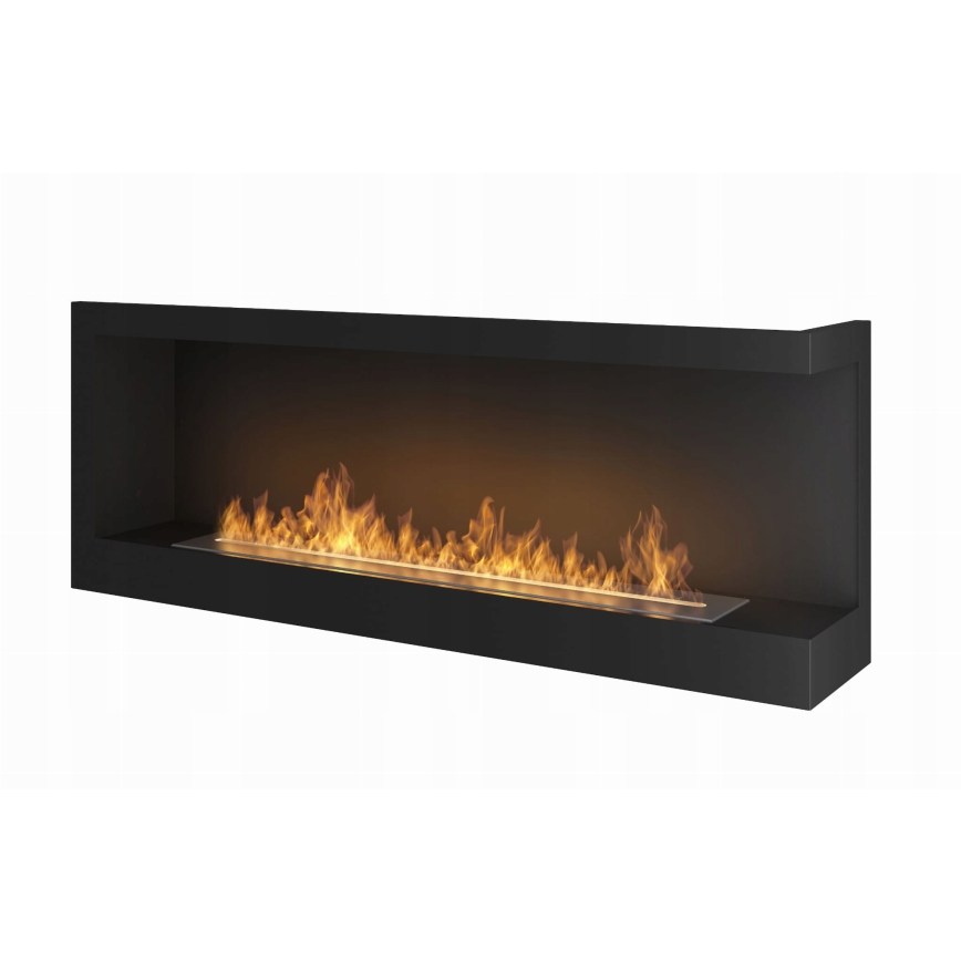 InFire - Corner BIO fireplace 45x120 cm 3kW black