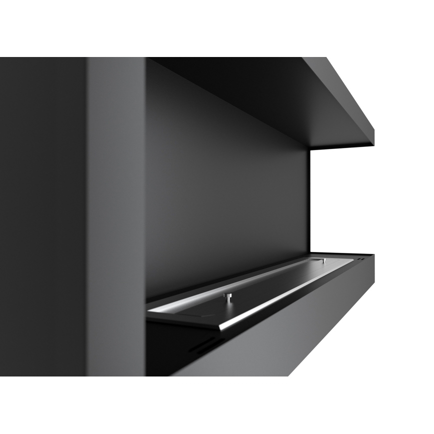 InFire - Corner BIO fireplace 45x120 cm 3kW black