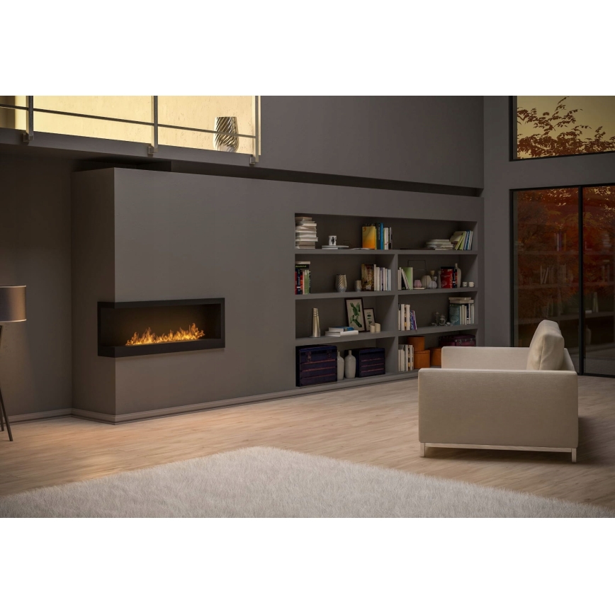 InFire - Corner BIO fireplace 45x120 cm 3kW black