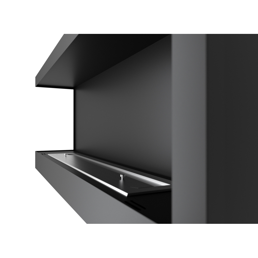 InFire - Corner BIO fireplace 45x120 cm 3kW black