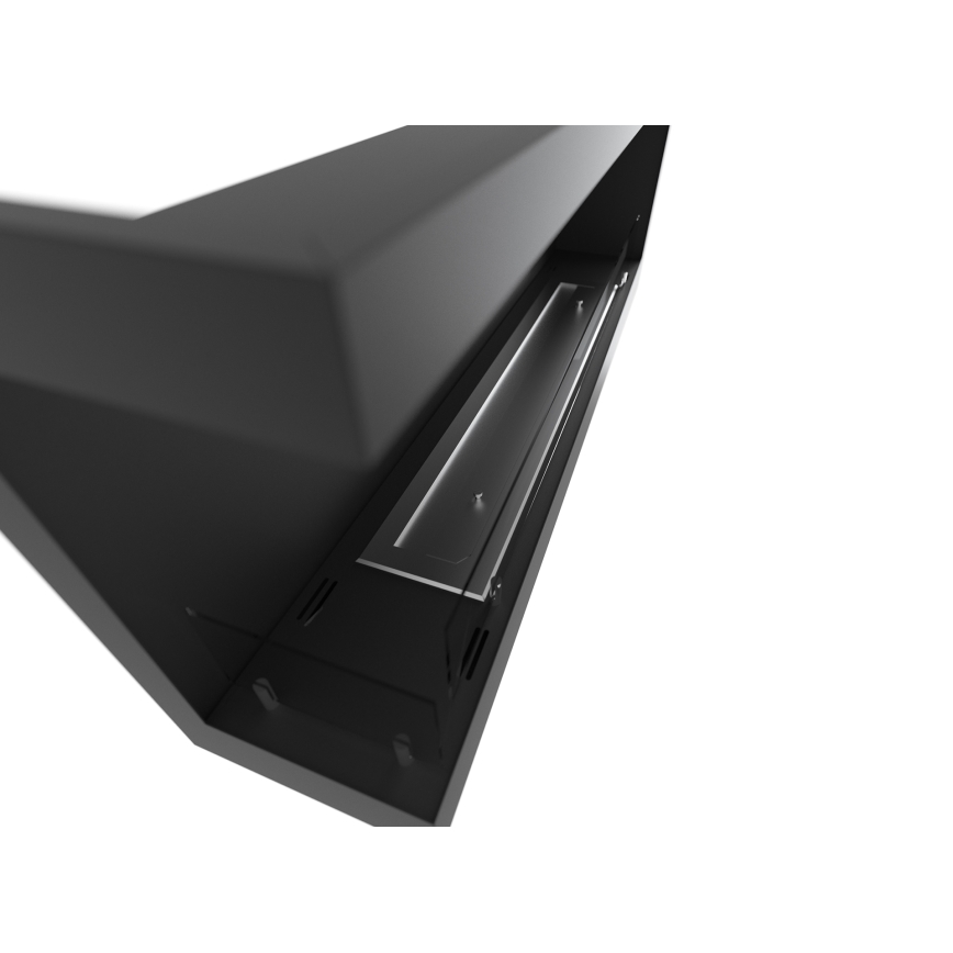 InFire - Corner BIO fireplace 45x120 cm 3kW black