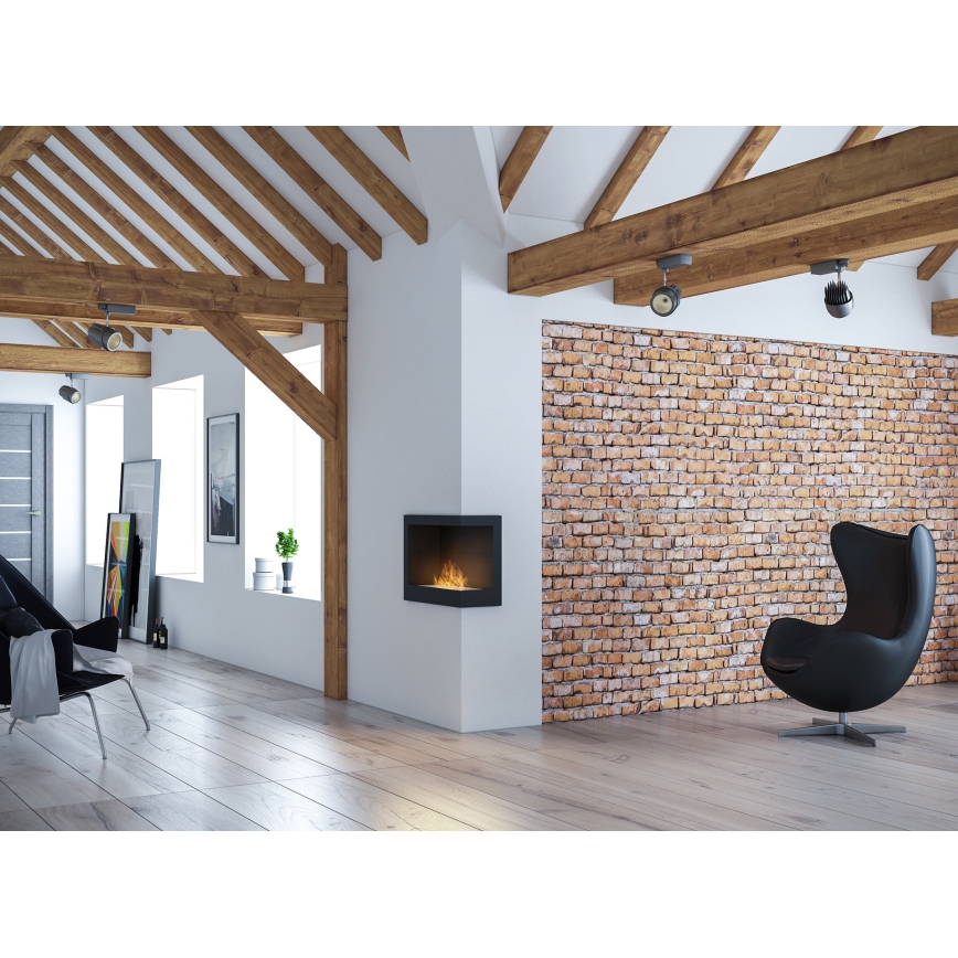 InFire - Corner BIO fireplace 45x60 cm 3kW black