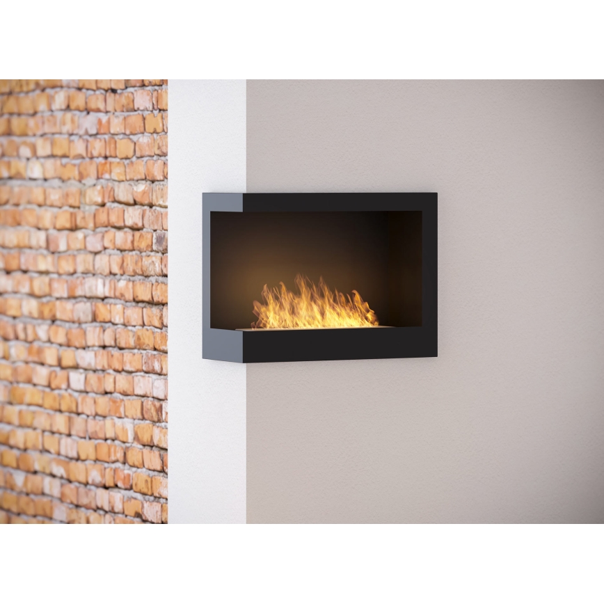 InFire - Corner BIO fireplace 45x60 cm 3kW black