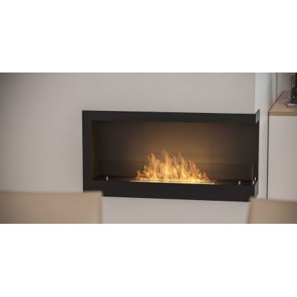 InFire - Corner BIO fireplace 45x90 cm 3kW black