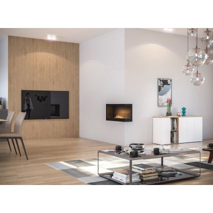 InFire - Corner BIO fireplace 45x90 cm 3kW black