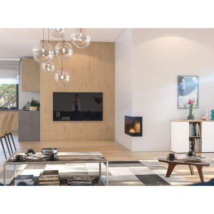 InFire - Corner BIO fireplace 45x90 cm 3kW black