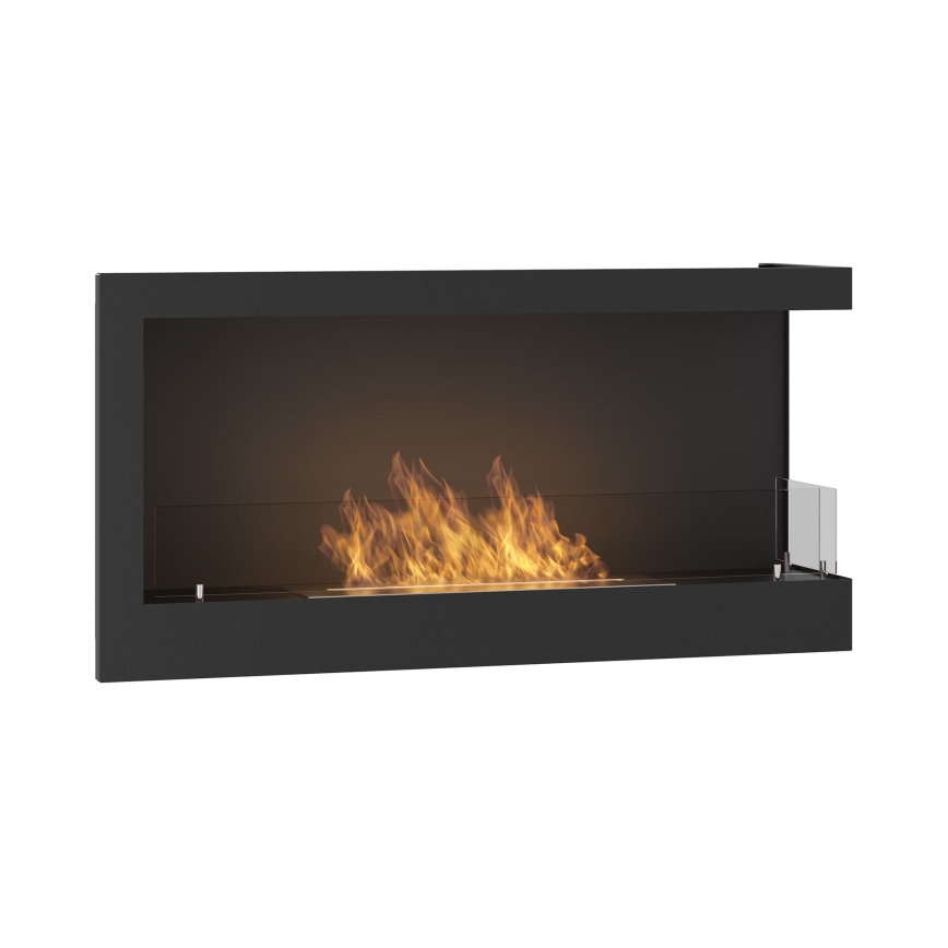 InFire - Corner BIO fireplace 45x90 cm 3kW black