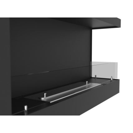 InFire - Corner BIO fireplace 45x90 cm 3kW black