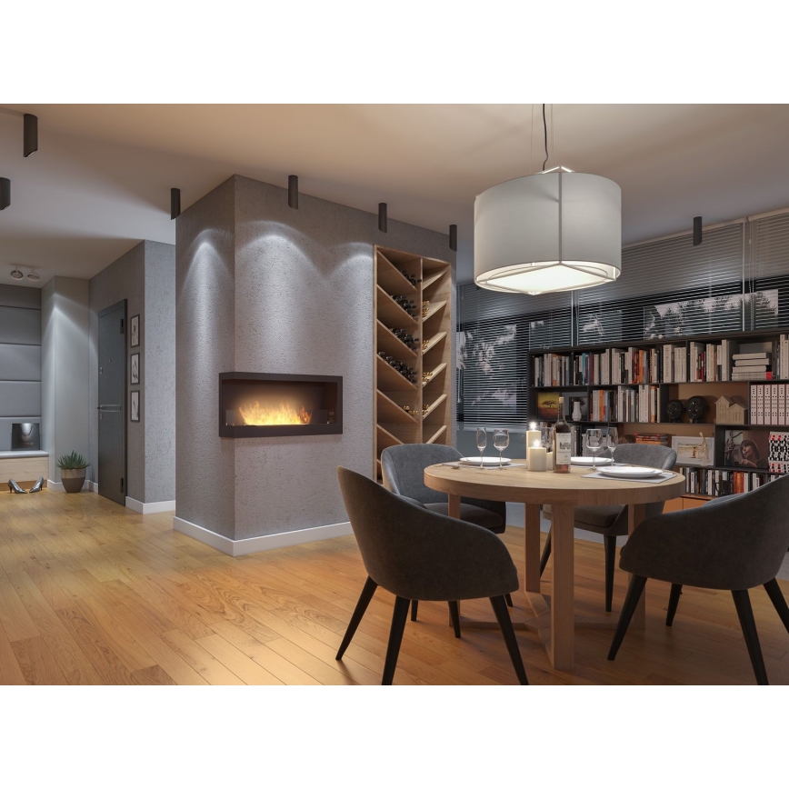 InFire - Corner BIO fireplace 45x90 cm 3kW black