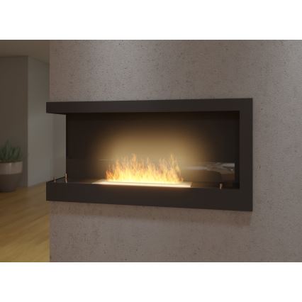 InFire - Corner BIO fireplace 45x90 cm 3kW black
