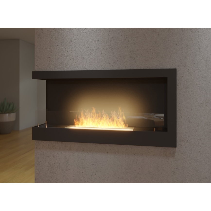 InFire - Corner BIO fireplace 45x90 cm 3kW black