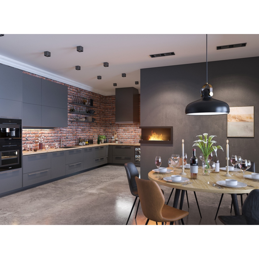 InFire - Corner BIO fireplace 45x90 cm 3kW black