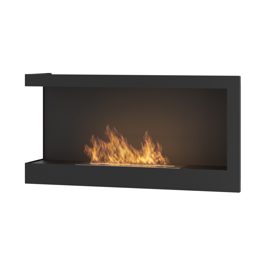 InFire - Corner BIO fireplace 45x90 cm 3kW black
