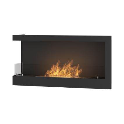 InFire - Corner BIO fireplace 45x90 cm 3kW black