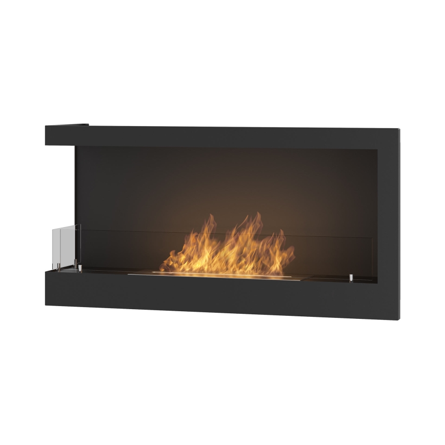 InFire - Corner BIO fireplace 45x90 cm 3kW black