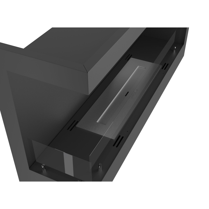 InFire - Corner BIO fireplace 45x90 cm 3kW black