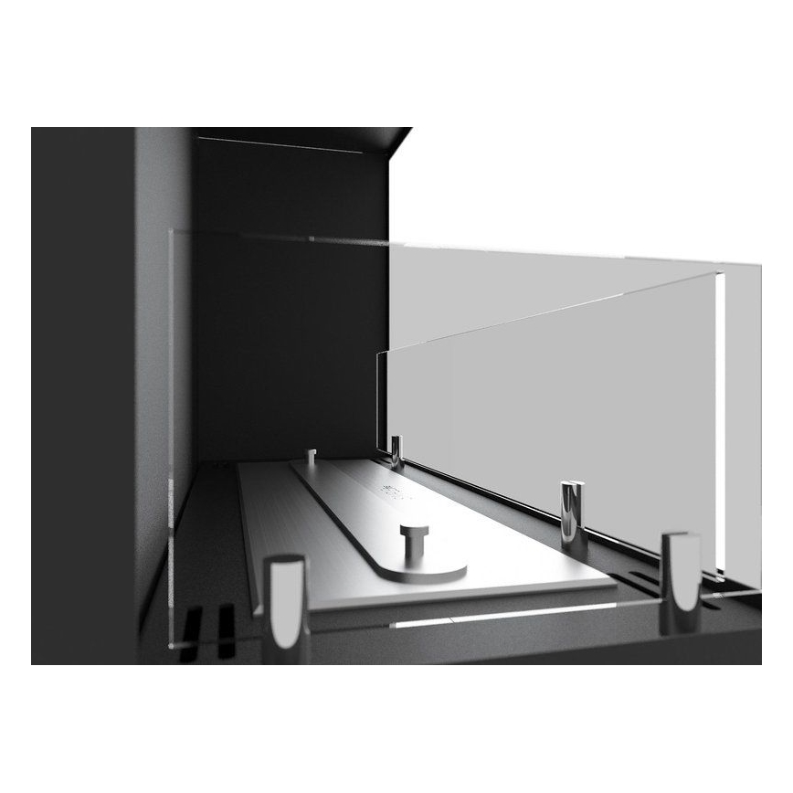 InFire - Corner BIO fireplace 45x90 cm 3kW black