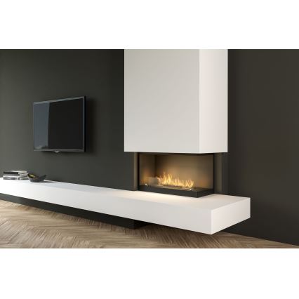 InFire - Corner BIO fireplace 80x45 cm 3,5kW black