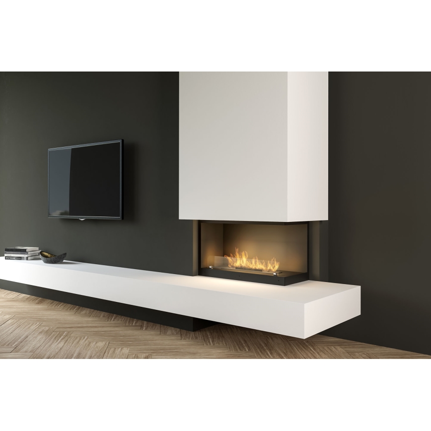 InFire - Corner BIO fireplace 80x45 cm 3,5kW black