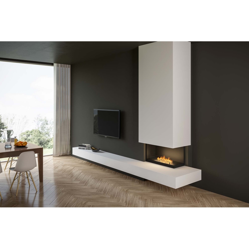 InFire - Corner BIO fireplace 80x45 cm 3,5kW black