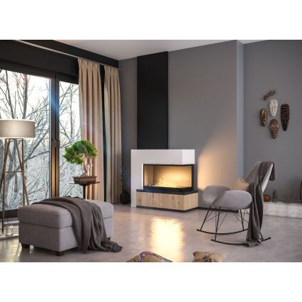 InFire - Corner BIO fireplace 80x45 cm 3,5kW black