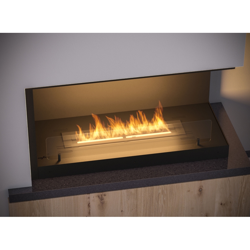 InFire - Corner BIO fireplace 80x45 cm 3,5kW black