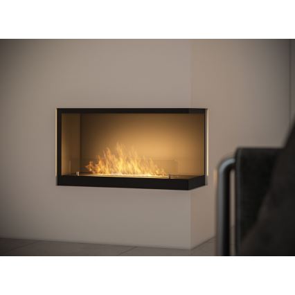 InFire - Corner BIO fireplace 80x45 cm 3,5kW black