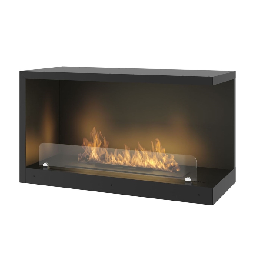 InFire - Corner BIO fireplace 80x45 cm 3,5kW black