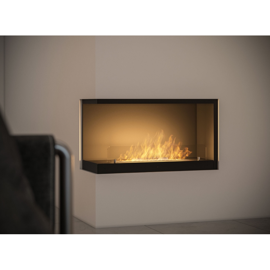 InFire - Corner BIO fireplace 80x45 cm 3kW black