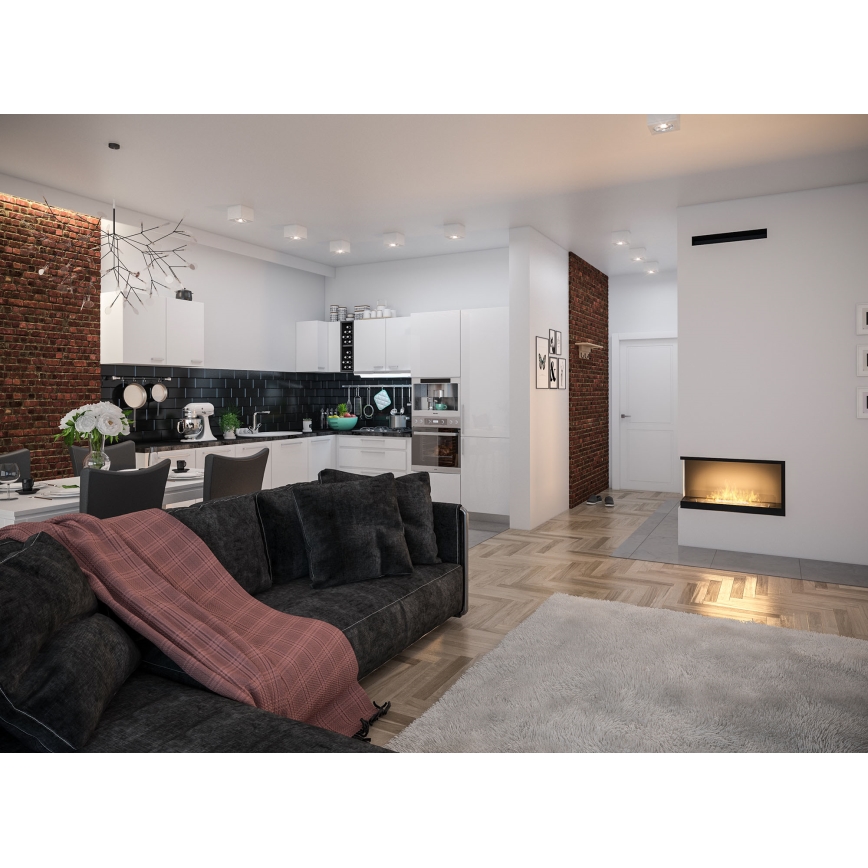 InFire - Corner BIO fireplace 80x45 cm 3kW black